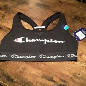 NWT Champion Moderate Support Small Black Unpadded Sports bra